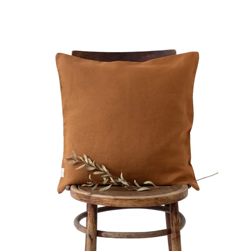 Hazelnut Brown Linen Cushion Cover 1