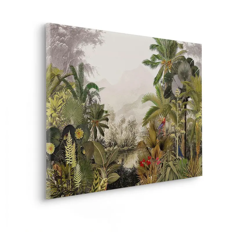 Hiding Parrot Tropical Canvas Art 1