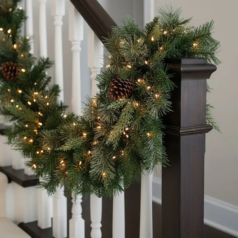 Hollingworth Spruce 6Ft Pre-Lit Christmas Garland With Battery-Powered Warm White Leds 1