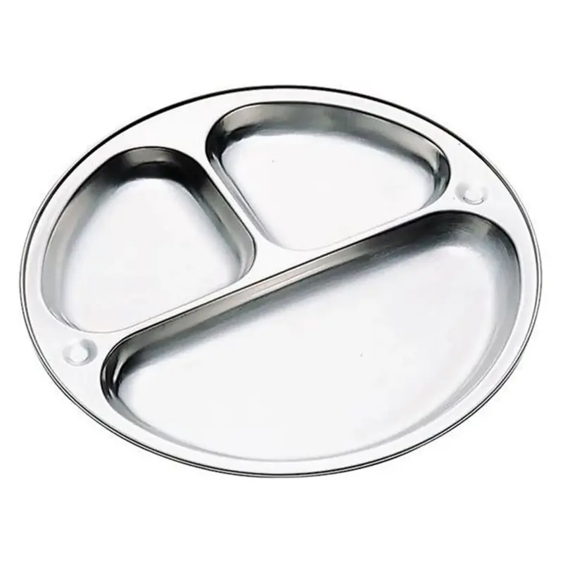 Honma Seisakusho 3-Section Stainless Steel Bento Plate 1