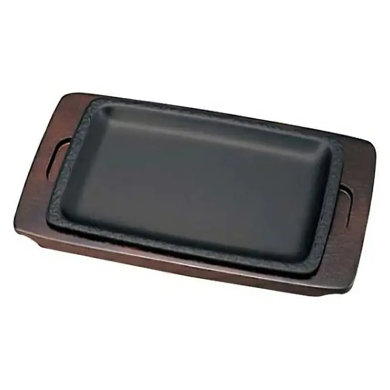 Ikeda Cast Iron Square Arabesque Sizzler Platter – Decorative Heat-Resistant Serving Tray 1