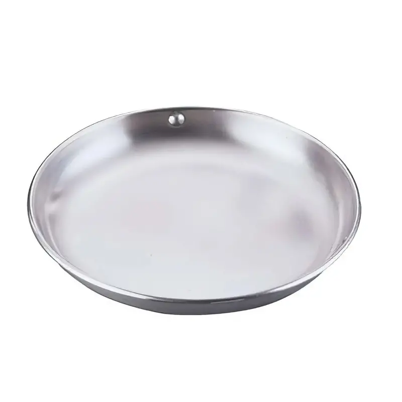Ikeda Ecoclean Stainless Steel Single-Compartment Lunch Plate 1