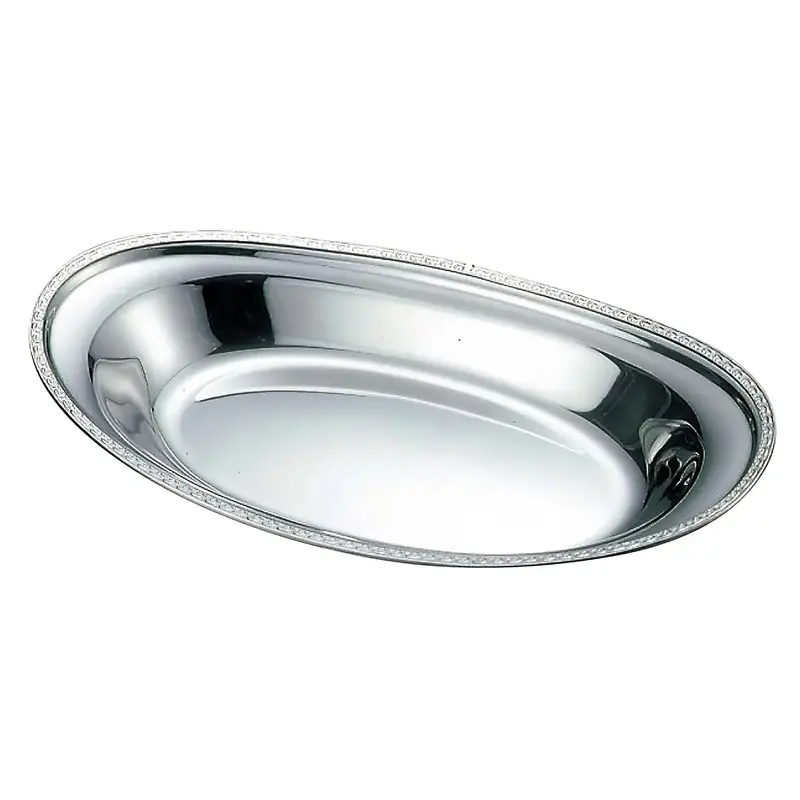 Ikeda Stainless Steel Wave-Pattern Korean Curry Plate 1