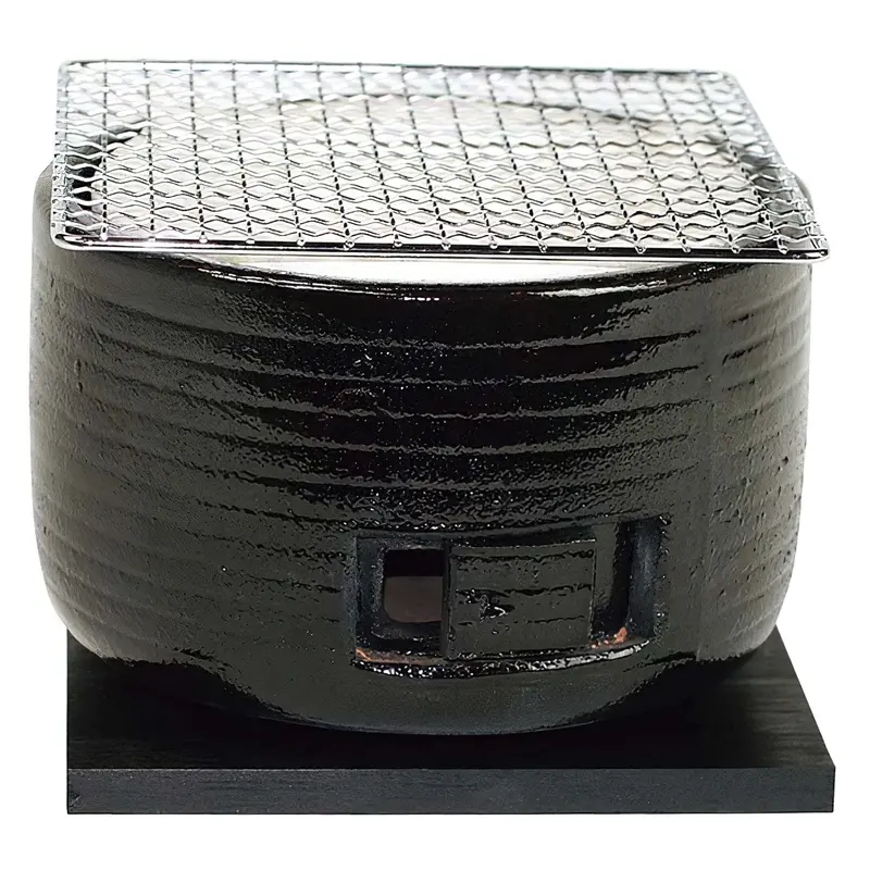 Kinka Ceramic Black Konro Grill For Charcoal Cooking 1