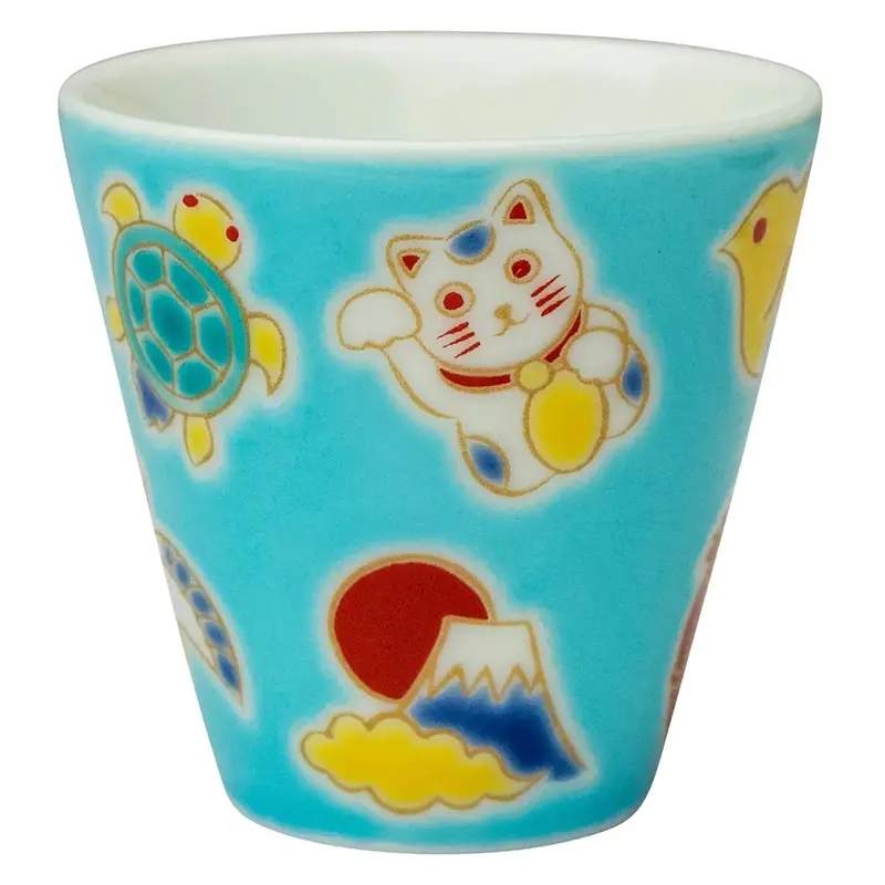 Kissyo Kutani Soba Choko Cup – Lucky Charm (Engimono) Design By Seikou 1