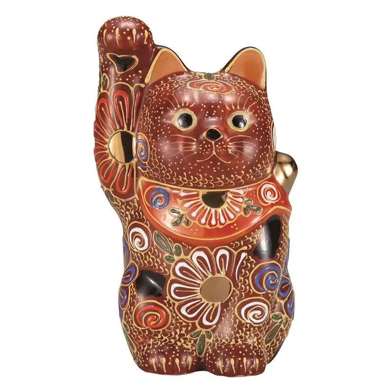 Kutani Ware Hand-Painted Maneki Neko Figurine – Classic Design (4-Go) 1