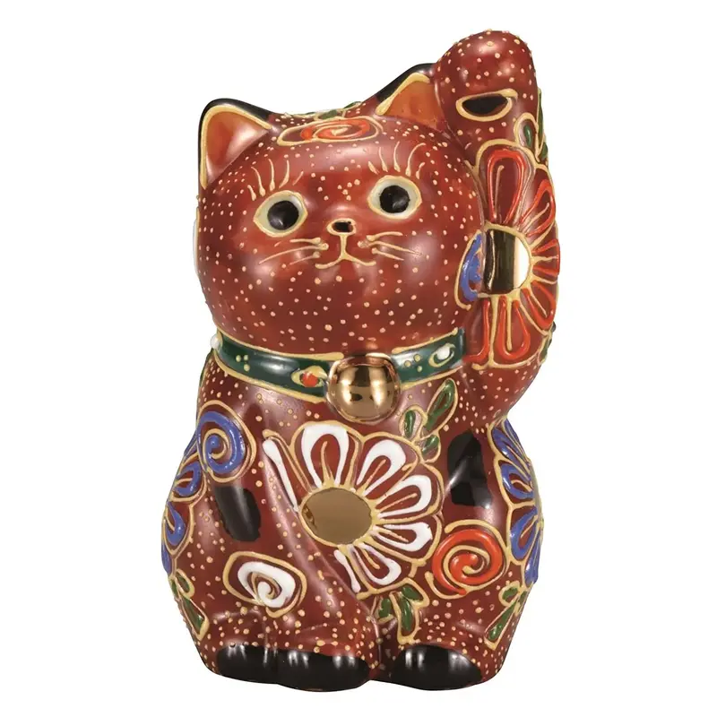 Kutani Ware Traditional Maneki Neko Figurine – Elegant Porcelain Finish (3.2-Go) 1