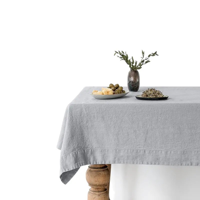 Light Stone Grey Linen Tablecloth – Soft Contemporary Shade 1