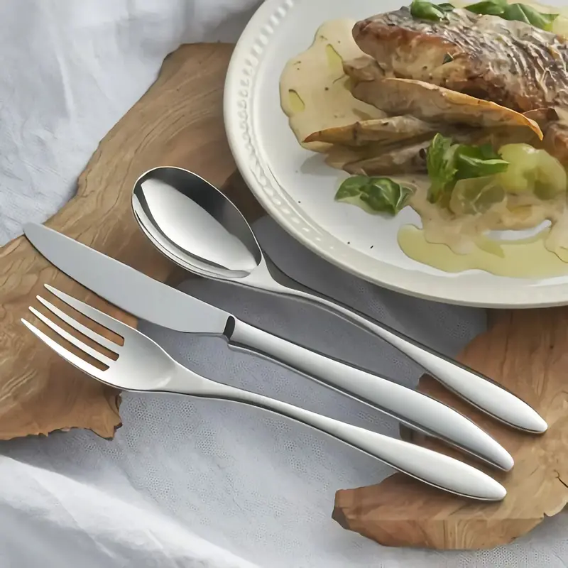 Luckywood Marille Stainless Steel Curved Dessert Spoon 2