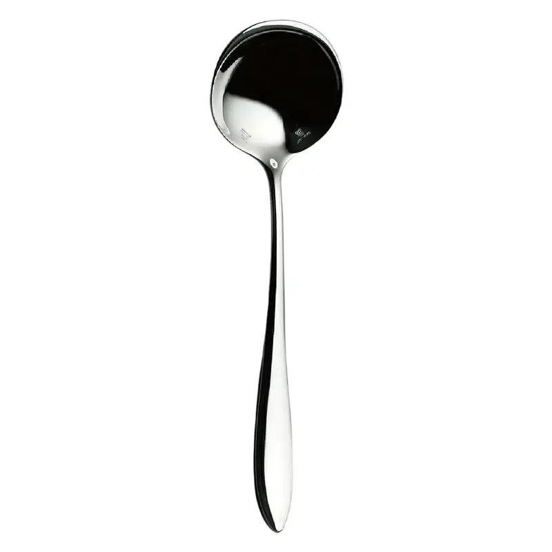 Luckywood Veloute Stainless Steel Bouillon Spoon – Shallow Bowl For Clear Broths 1