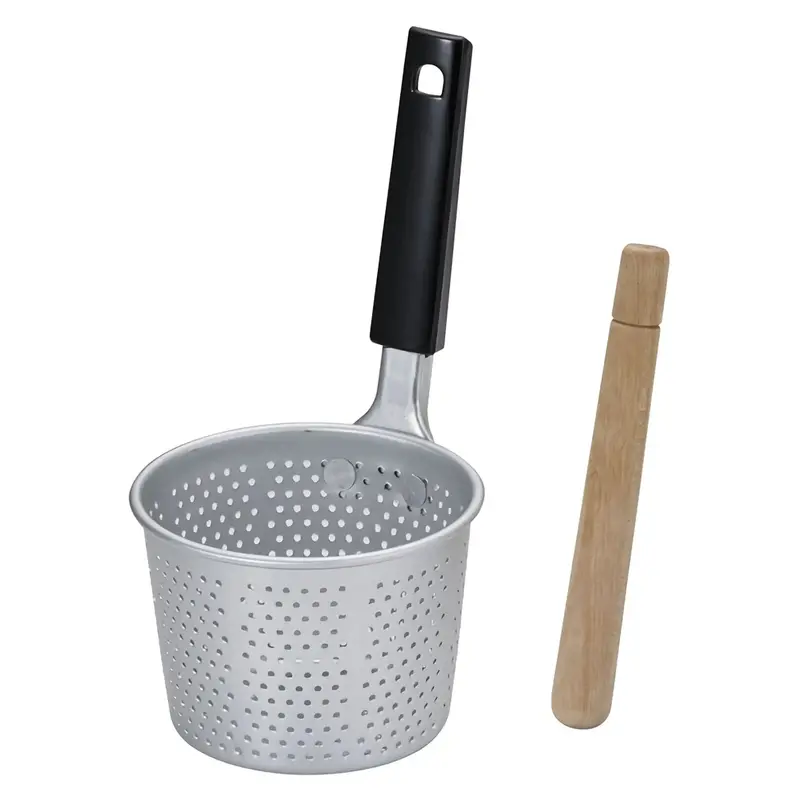 Maekawa Kinzoku Anodized Aluminum Miso Straining Set With Pestle 1