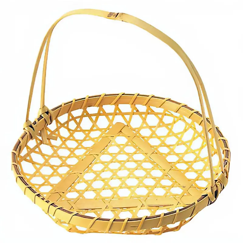 Manyo Bamboo Serving Basket With Ergonomic Handle 1