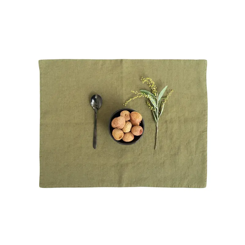 Martini Olive Green Linen Placemat 1