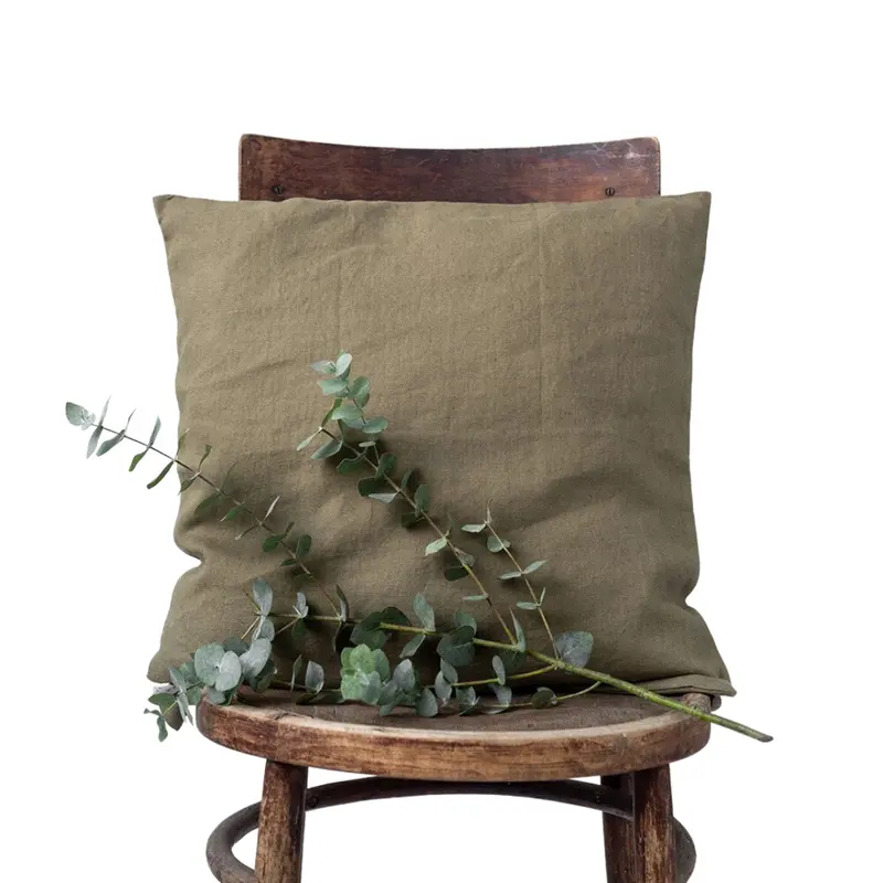 Martini Olive Linen Cushion Cover 1