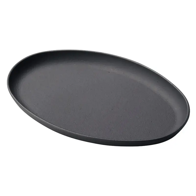 Min Cast Iron Sizzler Platter – Compact, High-Heat-Retaining Oval Serving Tray 1