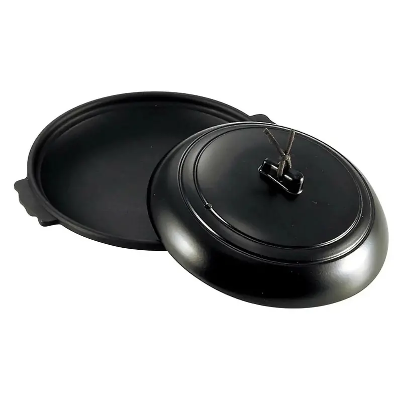 Min Matte Black Aluminum Alloy Toban-Yaki Grill Plate With Lid 1