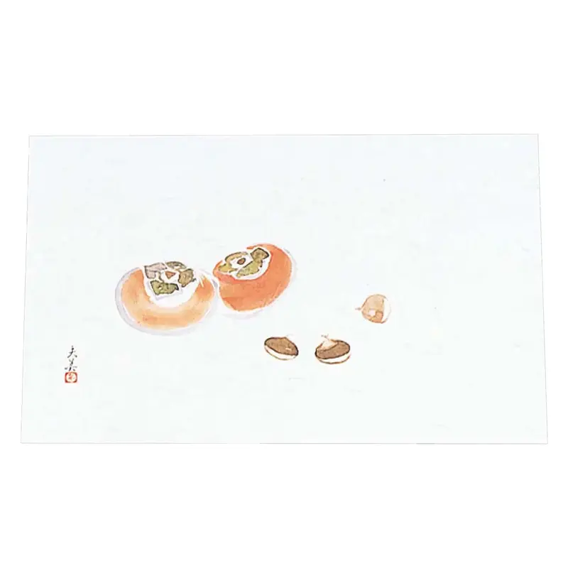 Min Washi Paper Placemats – Persimmon & Chestnut Seasonal Print, 100-Pack 1