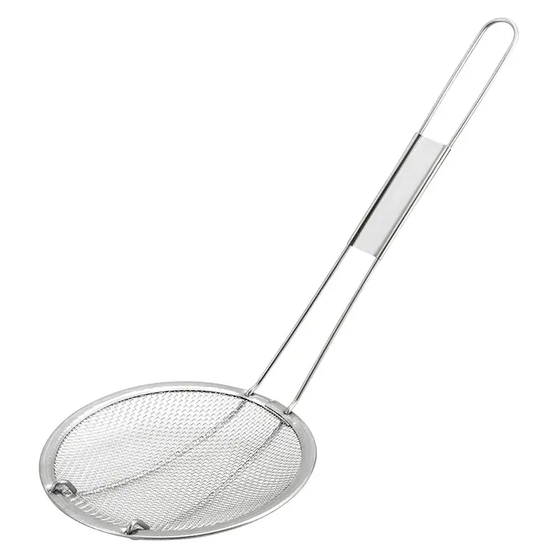Minex Round Oil Skimmer – Ergonomic Stainless Steel Mesh Strainer