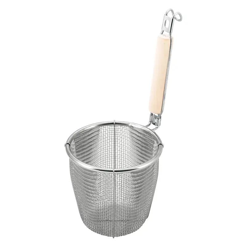 Minex Udon Tebo Strainer – Flat Base With Minimalist Wooden Handle 1