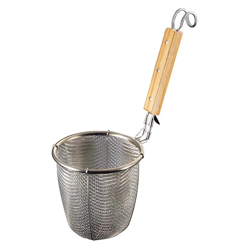 Minex Udon Tebo Strainer – Round Base With Ergonomic Wooden Handle 1