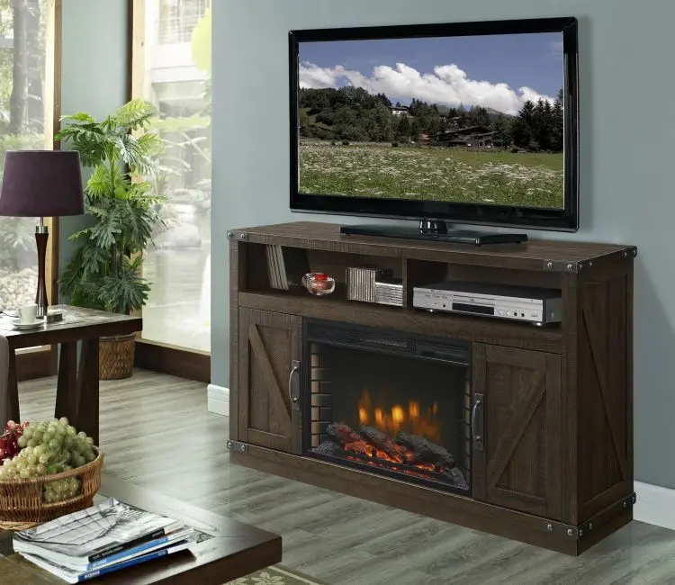 Muskoka Aberfoyle 53-Inch Electric Media Fireplace – Rustic Brown Finish 1