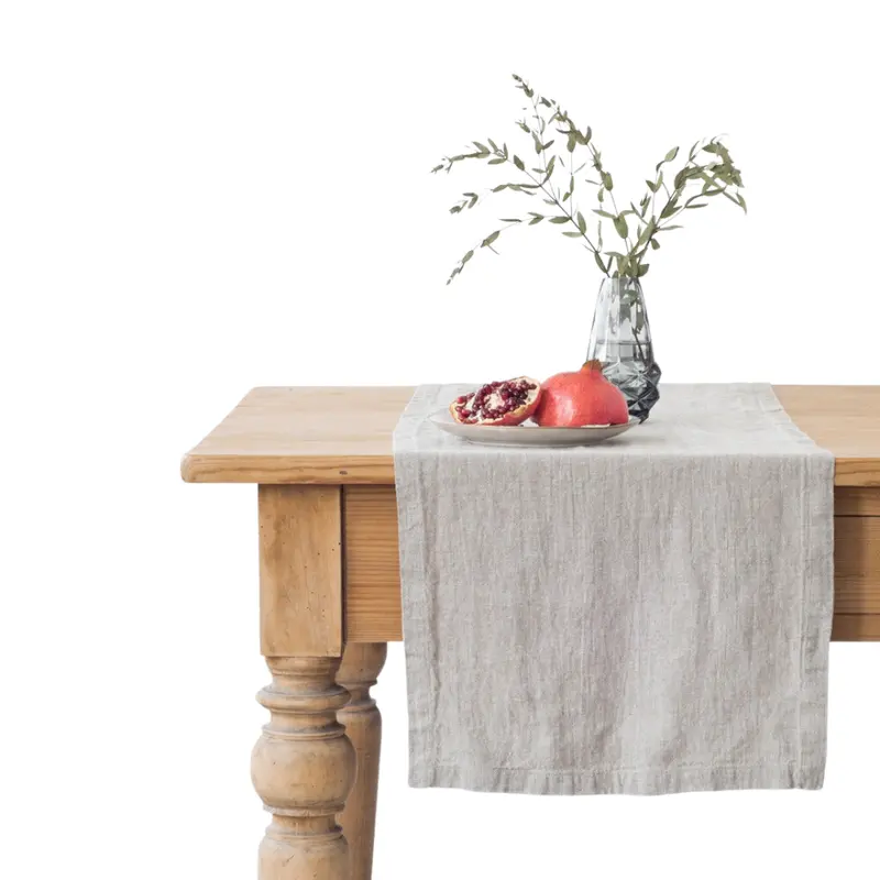 Natural Unbleached Linen Table Runner – Set Of 3 1