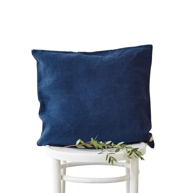 Navy Blue Linen Cushion Cover 1