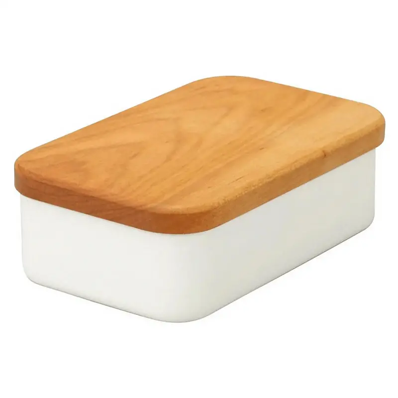 Noda Horo Enamel Butter Keeper – Vintage-Style Ceramic-Coated Dish 1