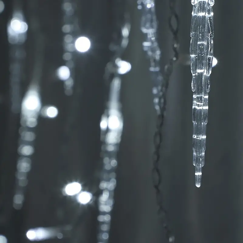 Noma Jack Frost Icicle Lights – Clear Cable (120/360/720-Bulb Options) 1