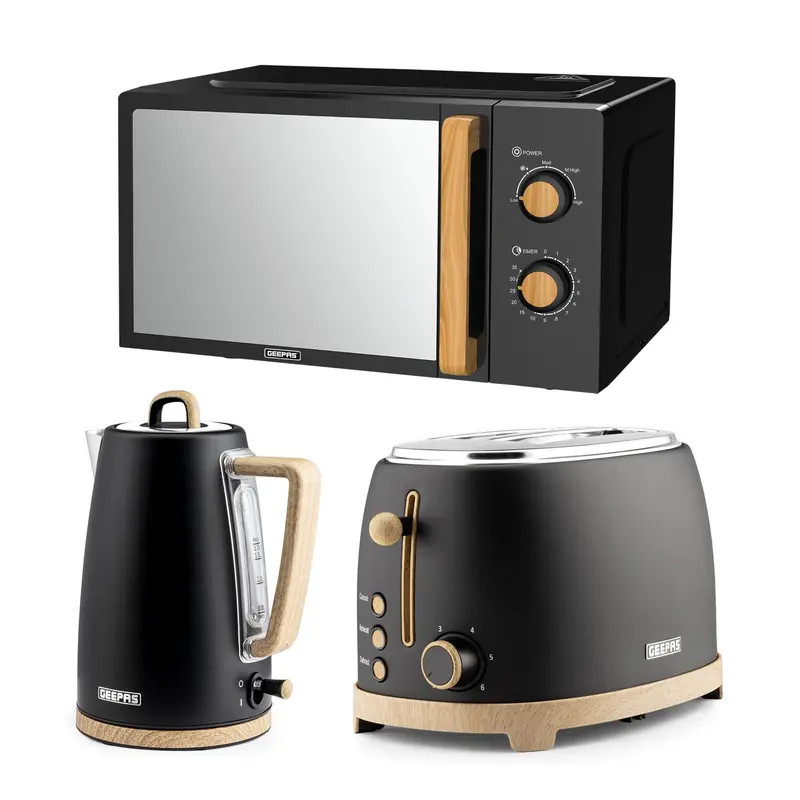 Nordiq Compact Appliance Bundle: 20L Microwave, 2-Slice Toaster & 1.7L Kettle 1