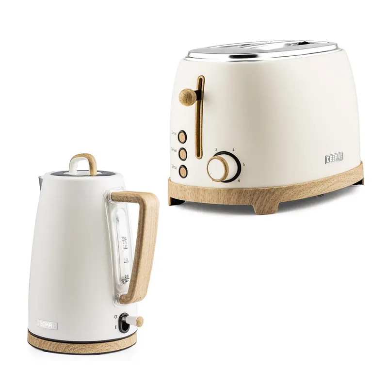 Nordiq Cream 2-Slice Toaster And 1.7L Rapid-Boil Electric Kettle Combo 1