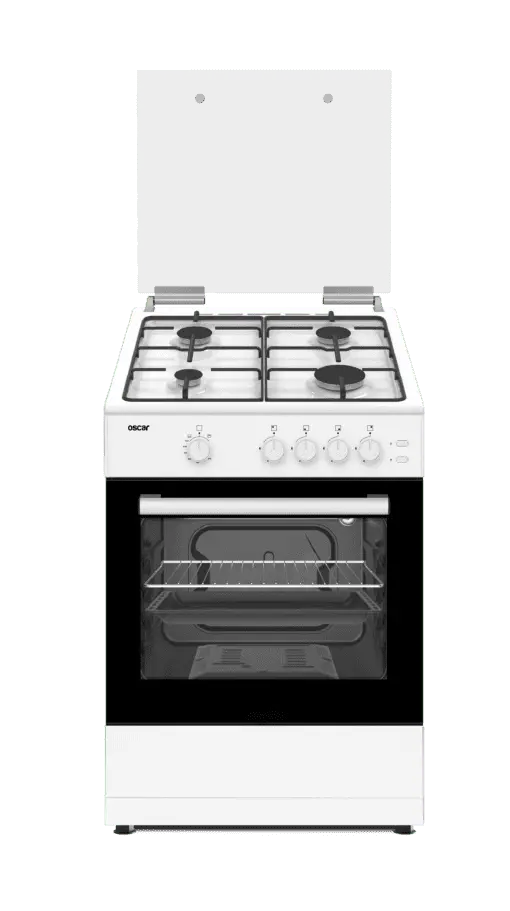 Oscar F4402Ngrw 50X50Cm Gas Range – White Cabinet, Dual-Control Burners 1