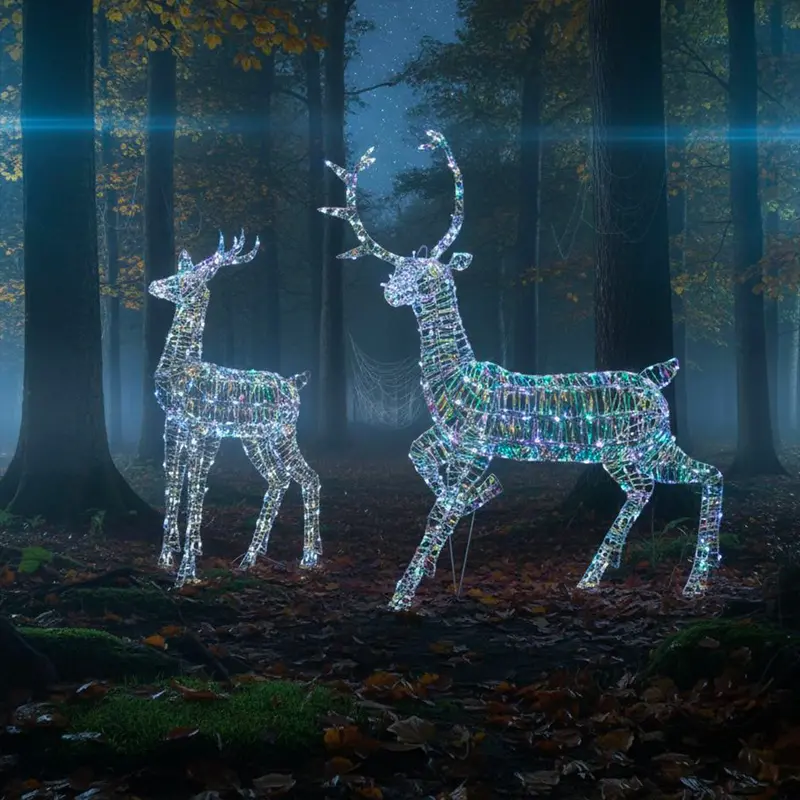 Outdoor Laser Ribbon Light-Up Reindeer Stag Collection 1