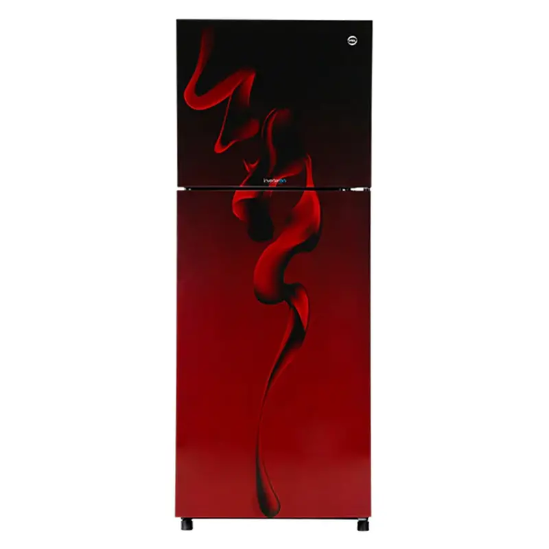 Pel 2550 Maroon Blaze Flat-Glass Inverter Refrigerator 1