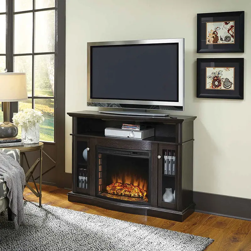 Pleasant Hearth Elliott Electric Media Fireplace – Merlot Finish 1