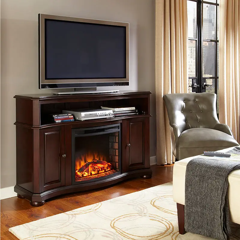 Pleasant Hearth Merrill Electric Media Fireplace – Merlot Finish 1