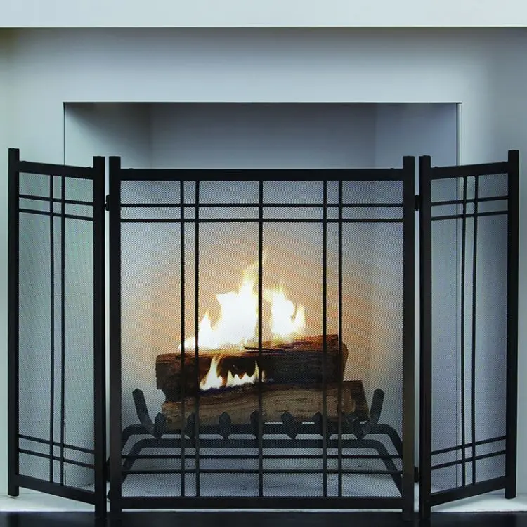 Pleasant Hearth Preston Fireplace Screen – Ornamental Iron Design 1
