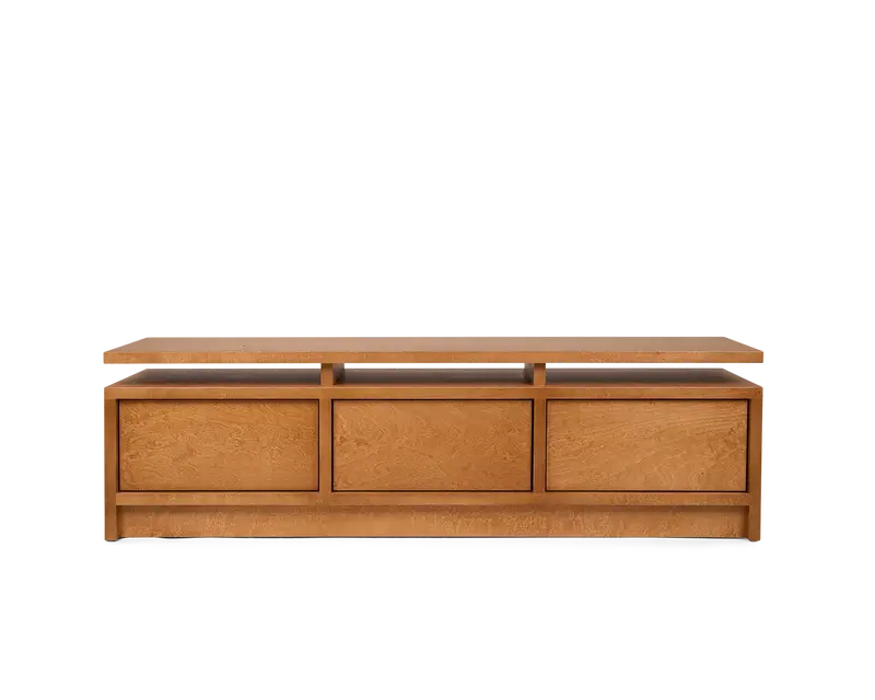 Ratio Console Table — Elegant Warm Brown Birch Design 1