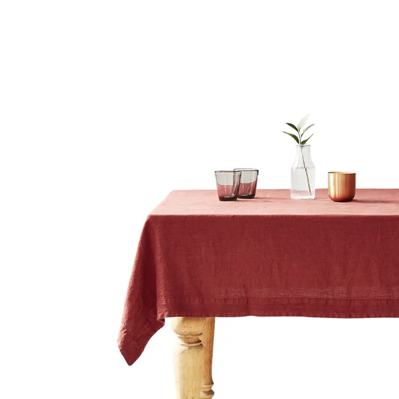 Red Pear Linen Tablecloth – Vibrant Fruit-Inspired Hue 1