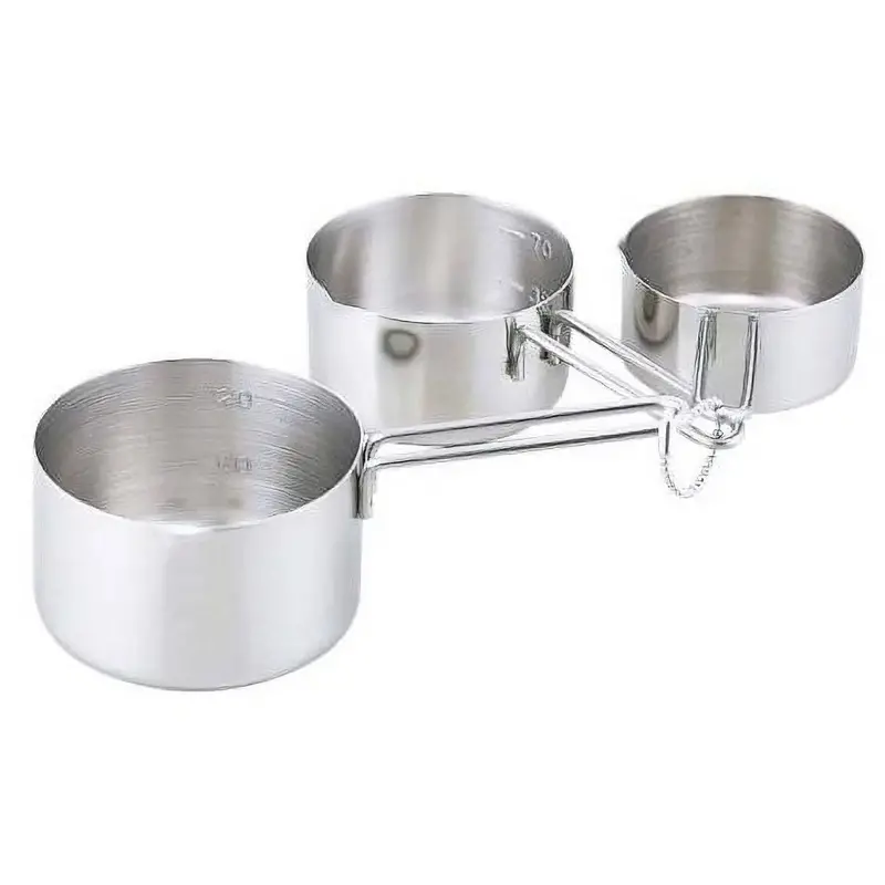 Sato Kinzoku Stainless Steel Measuring Cup Set – 3-Piece Graduated Kitchen Measuring Tools 1