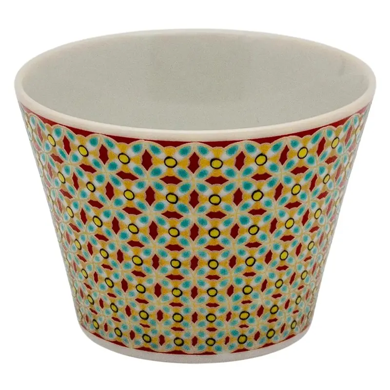 Seikou Kutani Guinomi Sake Cup – Komonde Iron-Red Traditional Motif 1
