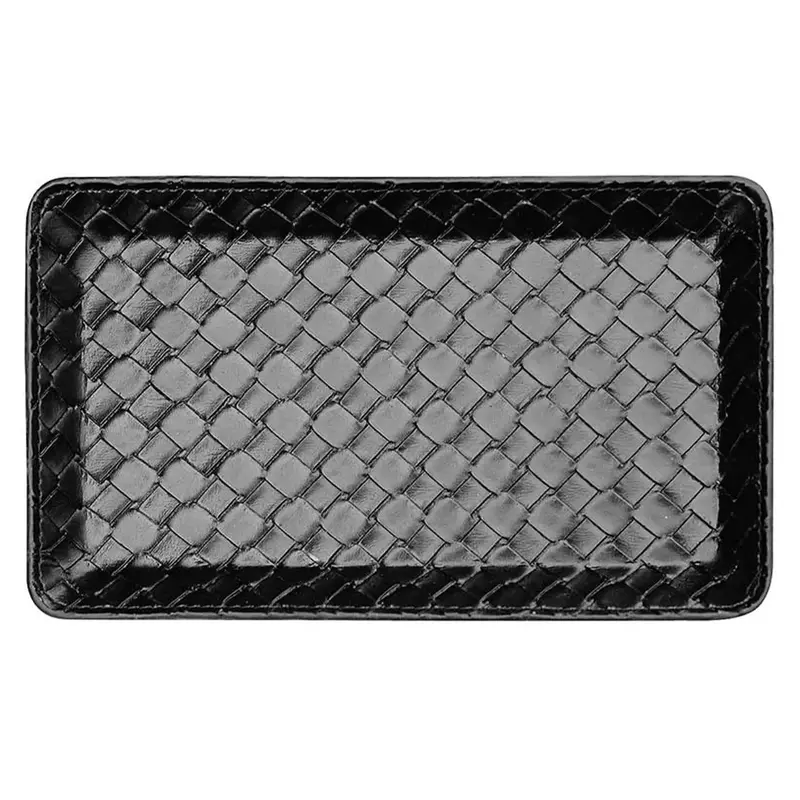 Shimbi Woven-Pattern Synthetic Leather Cash Tray 1
