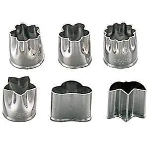 Shimotori Small Flower-Shaped Stainless Steel Cookie Cutters – 6-Piece Set 1