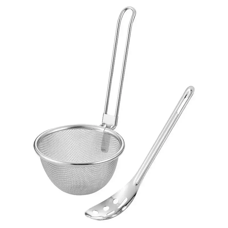Shinetsu-Works Dual-Function Stainless Steel Miso Strainer With Slotted Spoon 1