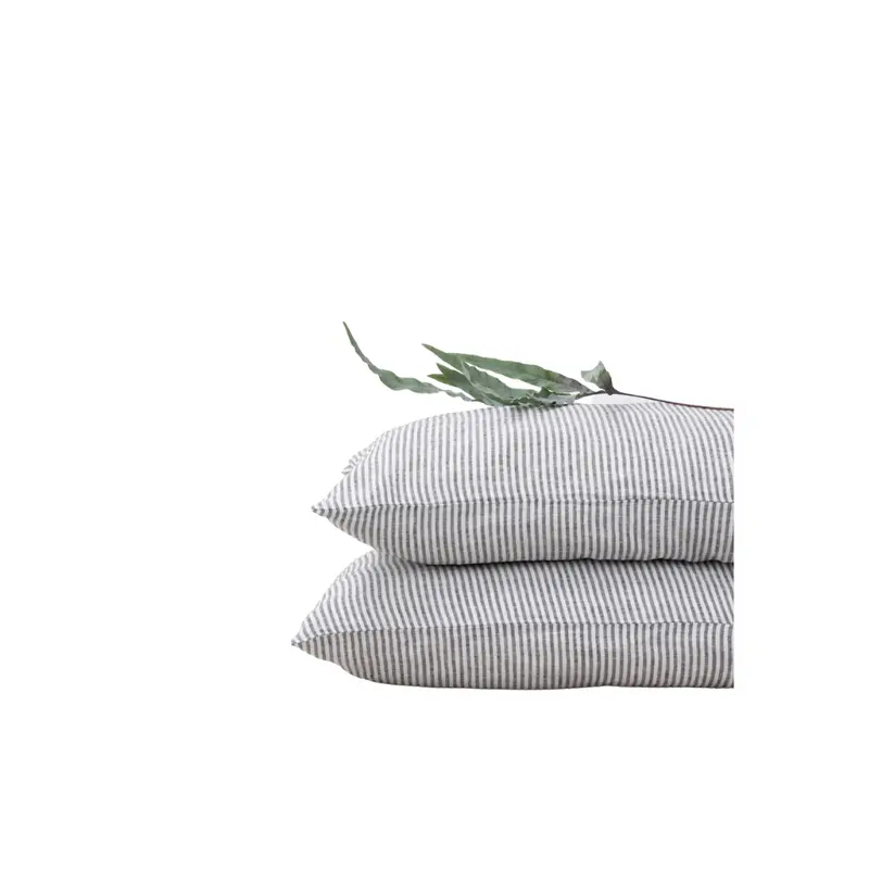 Slim Black Stripe Linen Pillowcase 1
