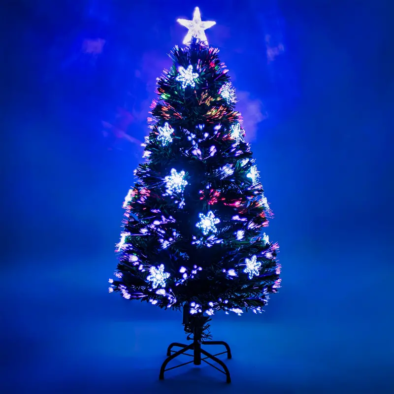 Snowflake-Themed Fibre Optic Christmas Tree – 2–6Ft, Bright White Led Lights 1