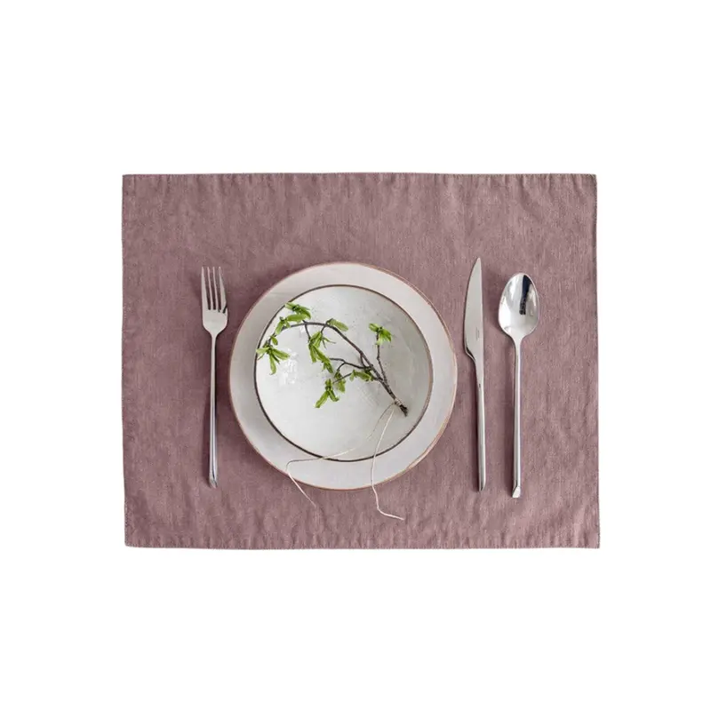 Soft Ashes Of Roses Solid Linen Placemat 1