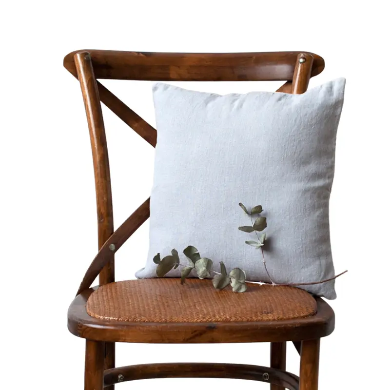 Soft Light Grey Linen Pillow Cover 1
