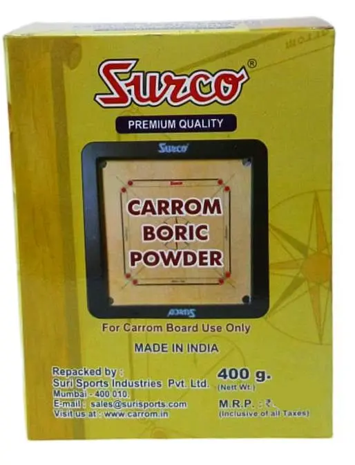Surco Premium Boric Acid Carrom Powder – 400G Reusable Container 1