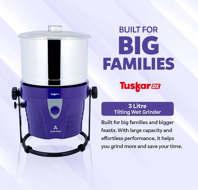 Tabakh Amirthaa Tuskar Dx 3L Tilting Wet Grinder – 110V/60Hz, Store Pickup Only 1